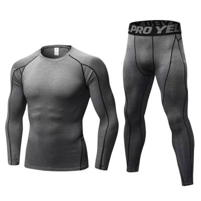 China Best Price Men's Long Sleeve Breathable Quick Dry Breathable Fitness Suit Gym Combo T-Shirt Sets for sale