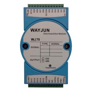 China WAYJUN 4-ch DI 4-ch Relay Output, RS485/232 Remote Module blue Data Acquisition Module I/O DIN35 for sale