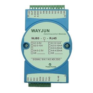 China WAYJUN WJ80 Serie 8-CH 4-20mA bis Modbus TCP Netzwerk Datenerfassungsmodul 3000V Isolation zu verkaufen