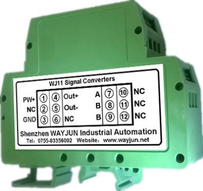 China RTD PT100 Temperatur Signal bis 4-20mA Isolatoren ((ein in einem aus) Grün DIN35 WAYJUN 3000VDC Isolierung zu verkaufen