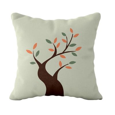 China Custom Massage Bojie Square Polyester Green Leaves Print Cushion Cover For Home Decor for sale