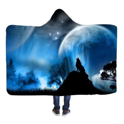 China Wholesale Custom Cloud Printing Galaxy Star Anti-pilling Adult Child Personalized Microfiber Throw Wearable Coat Blanket for sale