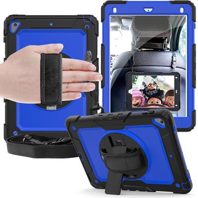 China Pro 9.7 iPad Belt Holder 360 Hand Strap Pencil Holder Carry Kids Waterproof Shockproof Military Grade Pad Tablet Cover For iPad Air 2 Case With Leather Strap screen protector for sale