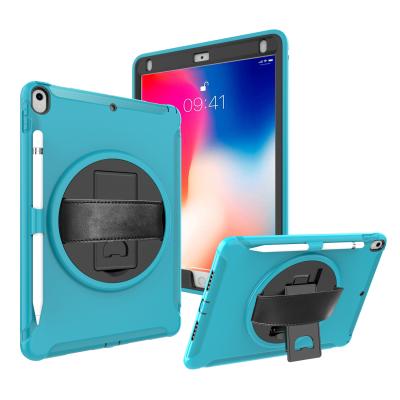 China Universal 360 Inch Waterproof Shockproof Case TPU 10.5 Rotating Hand Strap Kickstand Folding Kids Pencil Slot Tablet Cover For Apple iPad Pro 10.5 Case for sale