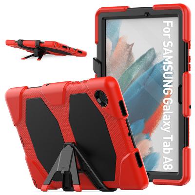 China Popular Kickstand Detachable Thick Silicone PC Bumper Case For Samsung Galaxy Tab A8 10.5 X200 X205 Tablet Cover With Screen Protector for sale