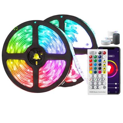 China Other Flexible LED Strip Lights 40M Lamp 24V Smart Luz For Party Tire Room Decor Fita Alexa Control Luces RGB 5050 for sale