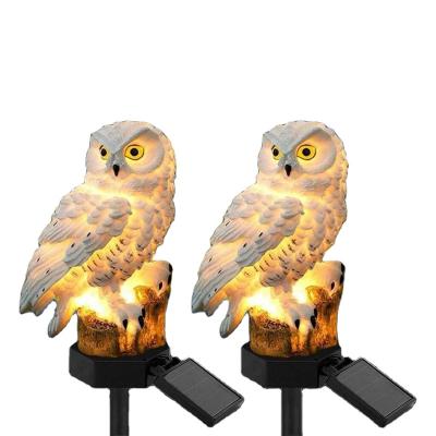 China Modern Garden Solar Lights Outdoor Decorative Resin Owl Solar LED Lights with Stake for Garden Lawn Pathway Yard for sale