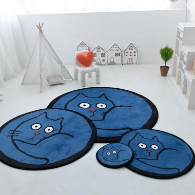 China Washable Cartoon Animal Baby Play Mat Blanket Thick Kids Room Newborn Infant Crawling Decor Area Rugs Round Floor Carpet for sale