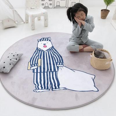 China Washable Cute Game Mats Carpet Thick Crawling Mat Bear Kids Play Cover Round Floor Play Mat For Kids Room Decoration Baby Gifts New for sale