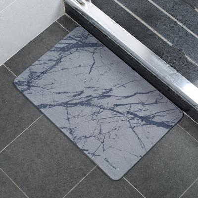 China Pattern Style Diatomite Bath Mat Water Absorption Wholesale Marble Viable Quick Drying Anti Slip Bath Mat for sale