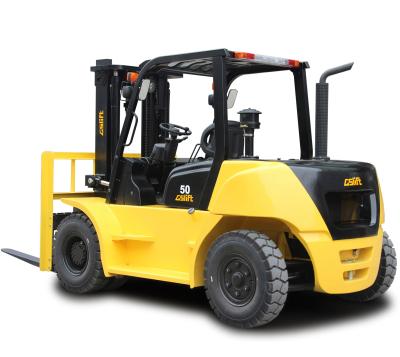 China Hotels 5Ton diesel forklift with ISUZU engine, side shift& forks positioner function for sale