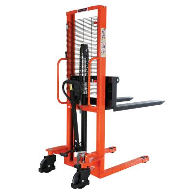 China Hotels 1ton 2.5m Hand Pallet Stacker With Waterproof Pump for sale