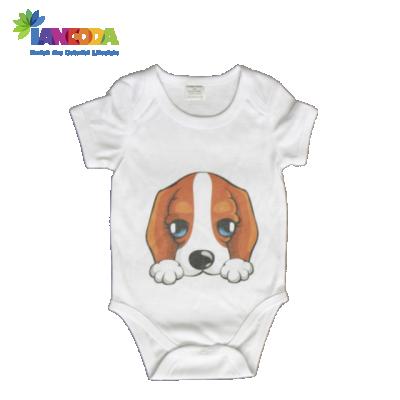 China Customized Eco-Friendly Sublimation Baby White Onesie Short Sleeve Infant Jumpsuit Rompers Shirts for sale