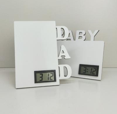 China LUMINOVA Dad Baby Sublimation LCD Desk Clock Photo Panel Frame for sale