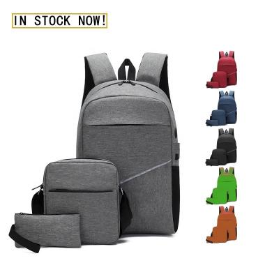 China Sympathybag Custom Design Oxford Female Large Capacity men's Shoulder Bags Rucksack USB Charging Youth Backpack Set for sale