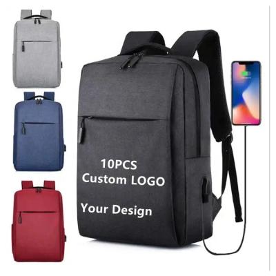 China Travel Men Computer Bag Polyester Casual Geometric USB Laptop Backpack for sale