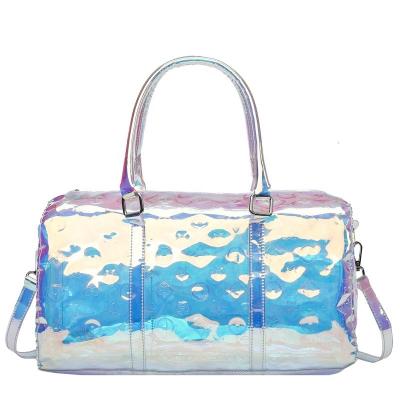 China Rainbow Color Sports Travel Bag Men And Women Dazzling Acrylic Chain Handbag for sale