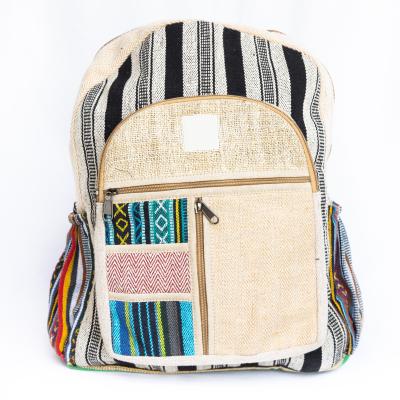 China Handmade Hemp Backpack Purse Women Bag Laptop Eco-Friendly and Unique Bag for Adventurers for sale