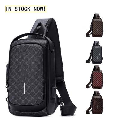 China Business Anti Theft Chest Men's Messenger Bags USB Cross Body Bag Custom Brand for sale