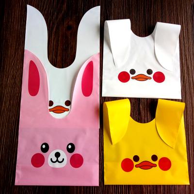 China Cute Rabbit Ear Moisture Proof Treat Bags For Wedding Party Candy Candy Food Treat Plastic Bags 100 Packs for sale