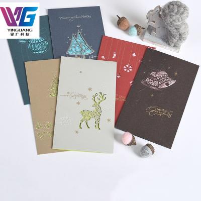 China Europe Best Quality Cut Gold / Silver Stamping New Year Card Christmas Greeting Card for sale