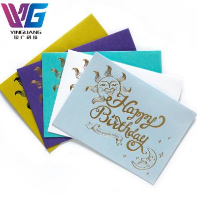 China Europe Colorful Creative Fancy Paper Birthday Gift Hot Stamping Greeting Card For Kids for sale