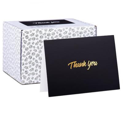 China Wholesale Personalized Europe 100 Bulk Pack Gold Stamped Thank You Card For Wedding Or Birthday for sale