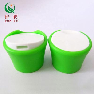 China Non Spill High Quality Two Color Plastic Cosmetic Disc Capsule / Shampoo Bottle Top Cap for sale