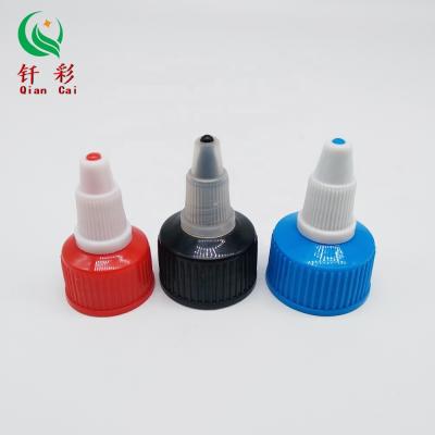 China Non Spill Plastic 20-410 Twist Top Cap And Point Mouth Cap For Closing Hair Dye Bottles for sale