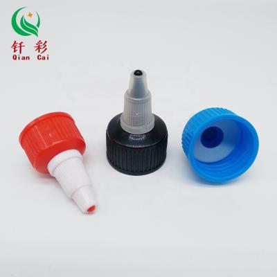 China Non Puddle 20/410 Plastic Twist Top Cap Color Dot Custom Mouth Cap High Quality Screw Lid for sale