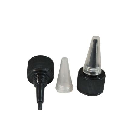 China Non Twist High Quality Plastic 18mm Spill Screw Cap Top Cap Black for sale