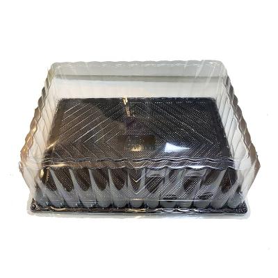 China Wholesale Recycled Plastic Clear Box Disposable Transparent Cake Packing Box Container Eco-friendly Materials Square for sale