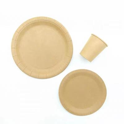 China Recycled materials paper mult-function recyclable round ovil cheap wooden party dish eco-friendly for sale