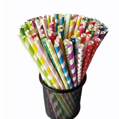 China Recycled Materials Custom Paper Straws Colorful Disposable Biodegradable Paper Drinking Straw for sale