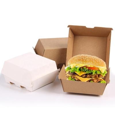 China Recycled Materials Wholesale Hamburger Take Out Box Hot Dog Hamburger Packaging Eco Friendly Paper Box for sale