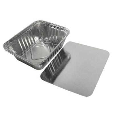 China Wholesale Price High Quality Eco-friendly Rectangle 250~350gsm Sliver Aluminum Foil Foil Lid For Food for sale