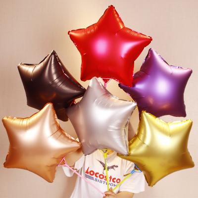 China Promotional Toy Valentine's Day color love balloon metal star foil matte balloon 18 inch satin star balloon for sale