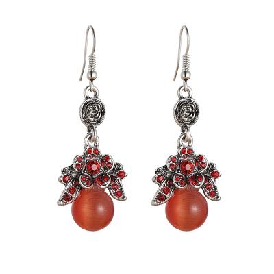 China New fashion BOHEMIA vintage cat stone stone earrings clothing accessories creative dangling flower earrings for sale