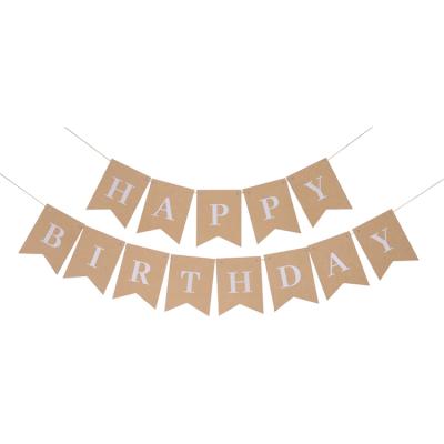 China Happy Birthday Pastel Wrapping Paper Festival Decoration Boys Girls Banner Bunting Letters Paper Garland Banner for sale