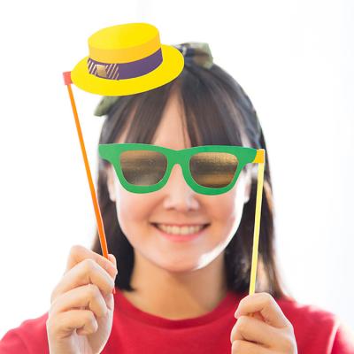 China Festival Decoration New Design Fashion Kids Taking Photos Yellow Funny Photo Props Photo Paper Props for sale