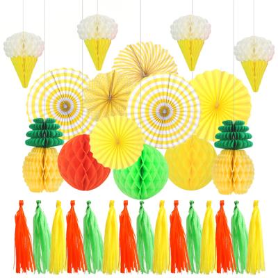 China Europe Party Decoration Baby Shower Set Paper Lantern and Paper Fan Paper Honeycomb Ball Set for sale