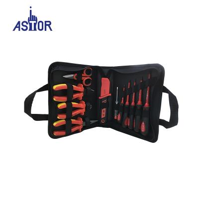 China 12PCS Electrical Tool Kit VDE Pliers and Electrical Screwderver Tool Kit for sale