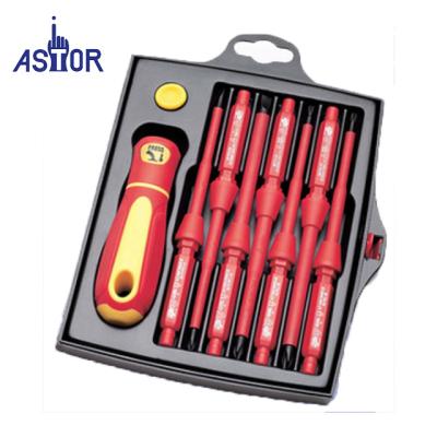 China Professional 9PCS Electric 1000V Insulated Interchangeable Screwdriver Set for sale