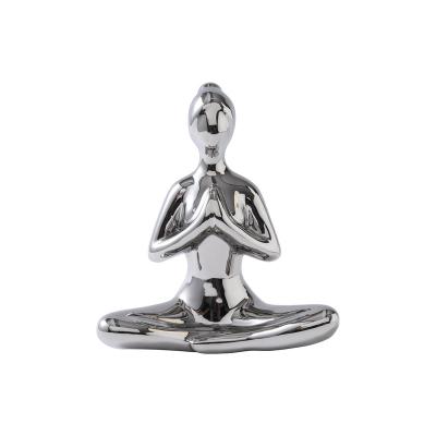 China 2022 modern high quality custom ceramic yoga ornaments home decoration figurines for sale