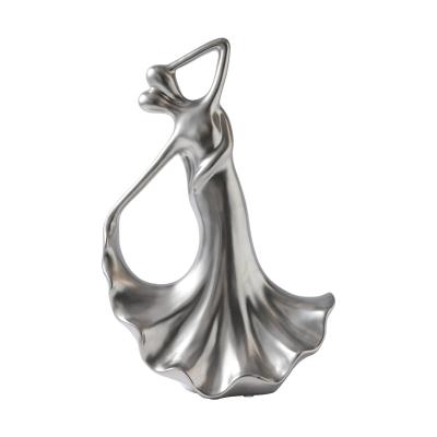 China China Modern Professional Manufacture Mosern Figure Ceramic Silver Decor Sculpture for sale