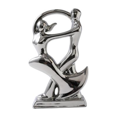 China China Modern Professional Manufacture Abstract Art Ceramic Decoration Silver Figure for sale