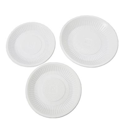 China Wholesale Disposable White Plastic Disposable Circle Shape Dishes Birthday Cake Dish for sale