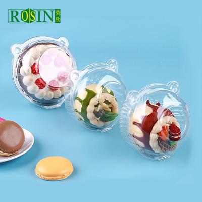 China Recyclable Dessert Cake Packaging Box Blister Round Cup Clear Plastic Transparent Cake Packaging Boxes for sale