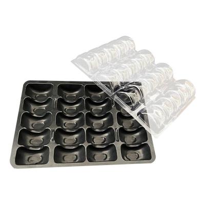 China Best Disposable Selling Disposable Plastic Macaron Blister Packaging Boxes Cake Containers With Lid for sale