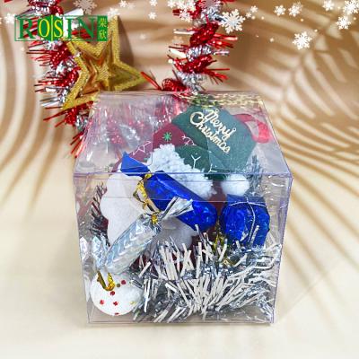 China Merry Christmas Disposable Custom Clear Transparent PVC Gift Folding Slim Plastic Packing Box for sale